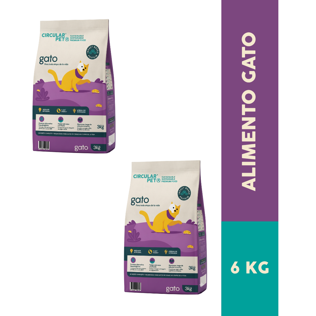 Alimento hipoalergénico para GATOS | Circular Pet® proteína de insectos