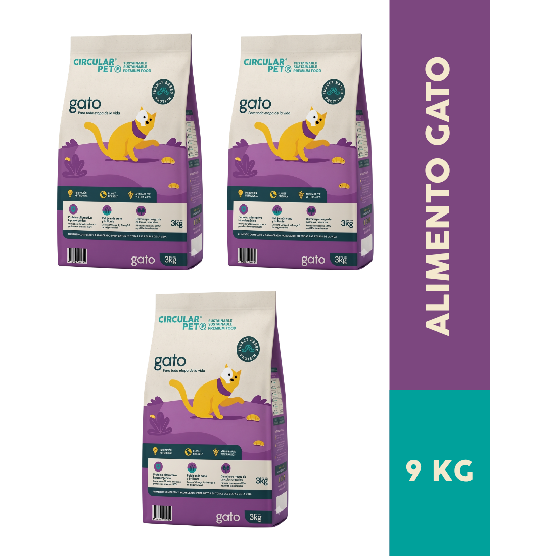 Alimento hipoalergénico para GATOS | Circular Pet® proteína de insectos