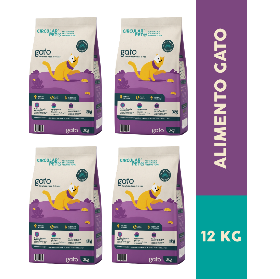 Alimento hipoalergénico para GATOS | Circular Pet® proteína de insectos