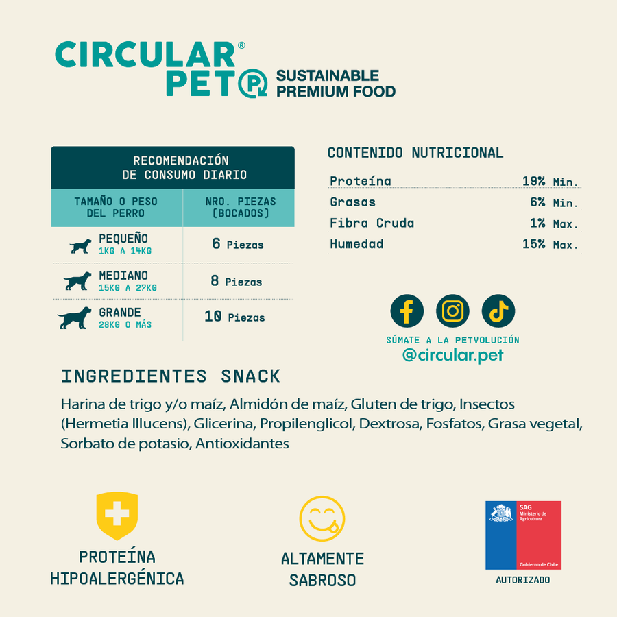 Snack Perro Proteína Insectos 120g