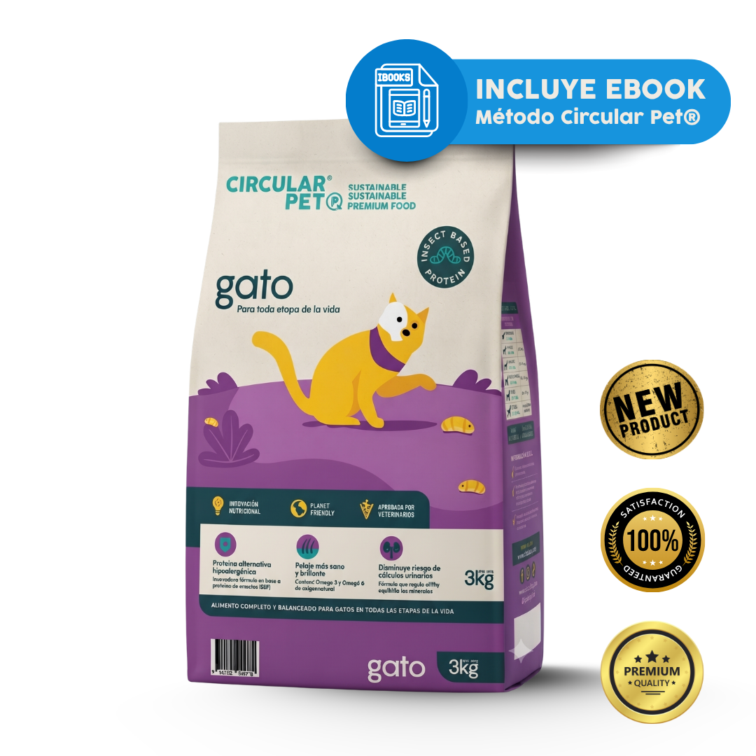 Alimento hipoalergénico para GATOS | Circular Pet® proteína de insectos
